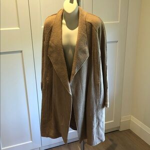 Tahari Women's Camel Oversized Boiled Wool Coat
